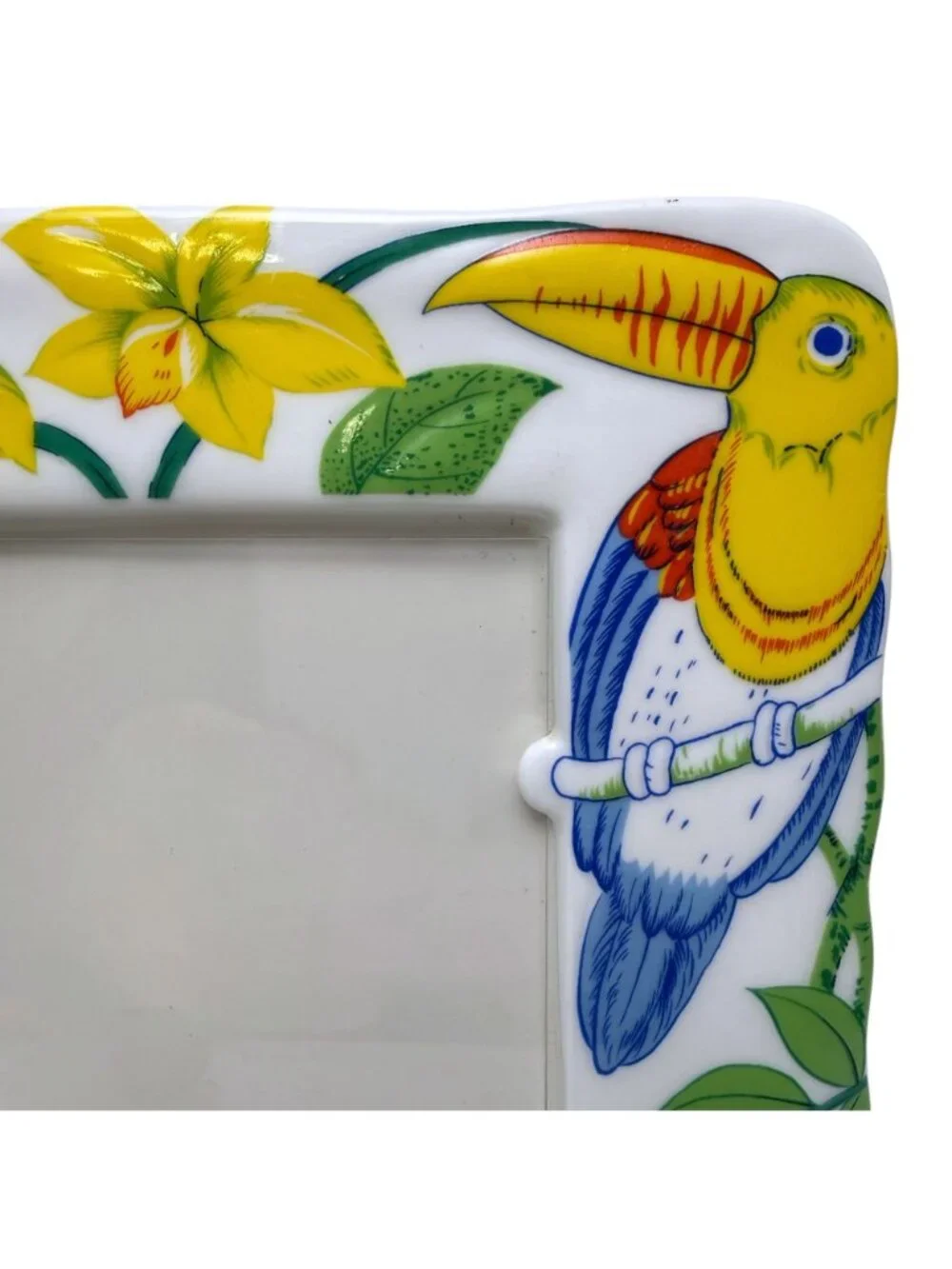 Mikasa Exotic Harmony Bone China Photo Frame Parrot Toucan Japan 4x5.25